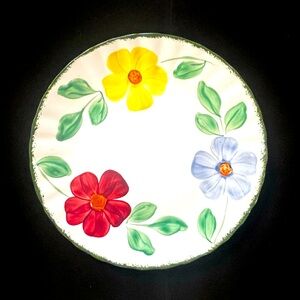 Vintage Blue Ridge Southern Potteries Flower Ring Pattern 9" Dinner Plate